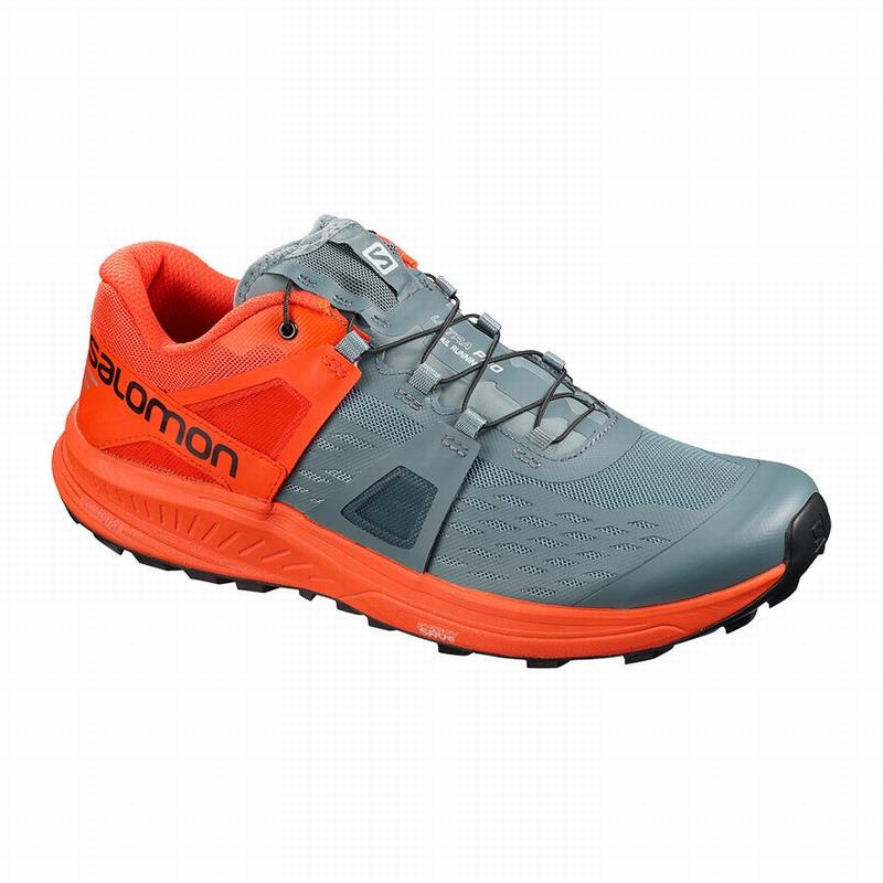 SALOMON ULTRA /PRO Philippines - Men's Trail Running Shoes - Grey/Orange | 128507-MWQ